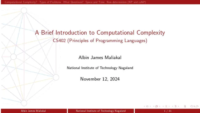 Preview image for the talk A Brief Introduction to Computational Complexity