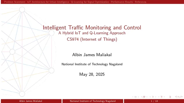 Preview image for the talk Intelligent Traffic Monitoring and Control